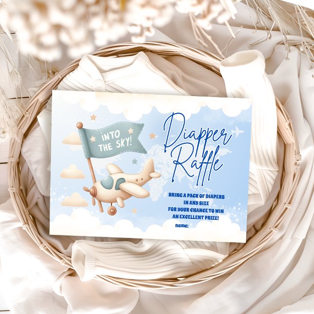 Flugzeug Adventure erwartet Diapper Raffle Begleitkarte (Von Creator hochgeladen)
