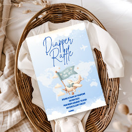 Flugzeug Adventure erwartet Diapper Raffle Begleitkarte