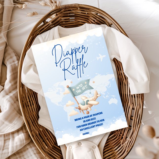 Flugzeug Adventure erwartet Diapper Raffle Begleitkarte (Von Creator hochgeladen)