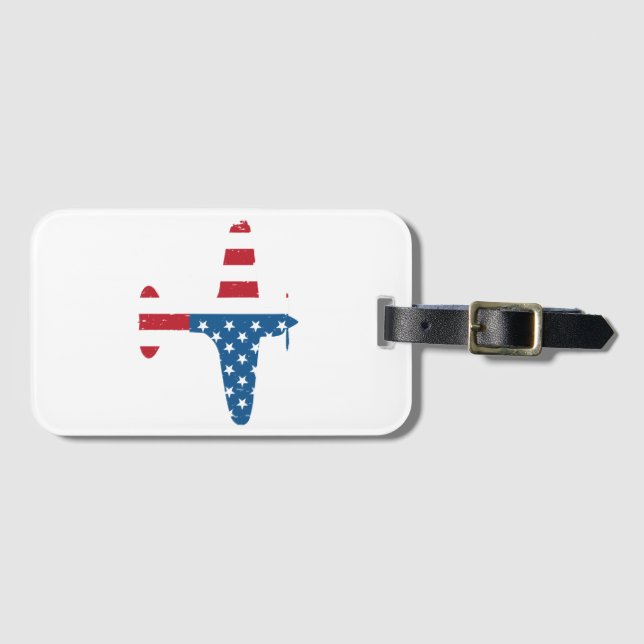 Flugzeug Aircraft USA Flag Veteran Pilot Geschenk Gepäckanhänger (Vorderseite (Horizontal))