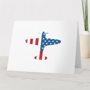 Flugzeug Aircraft USA Flag Veteran Pilot Geschenk Karte