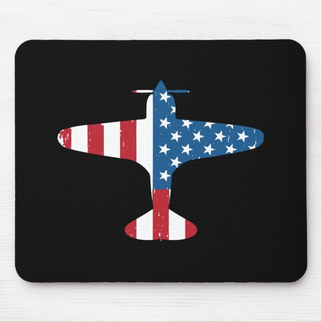 Flugzeug Aircraft USA Flag Veteran Pilot Geschenk Mousepad (Vorne)