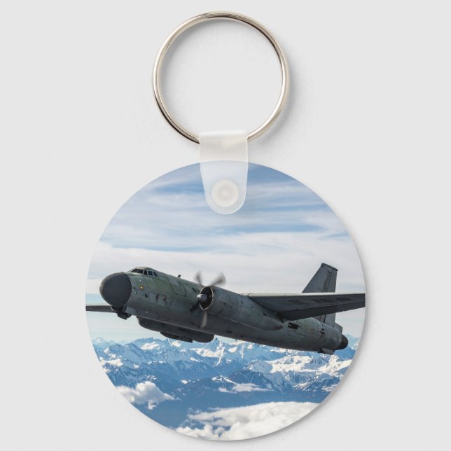 Flugzeug am Himmel Schlüsselanhänger (Vorderseite)