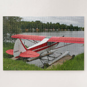 Flugzeug angedockt, Lake Hood, Alaska Puzzle