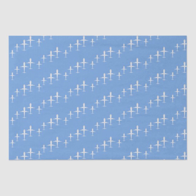 Flugzeug auf blauem Personalisiert Seidenpapier (Vorderseite)