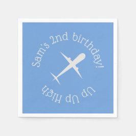 Flugzeug auf blauem Personalisiert Serviette