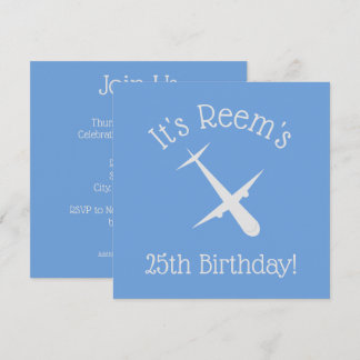 Flugzeug auf Blue Elegante Personalisierten Geburt Einladung