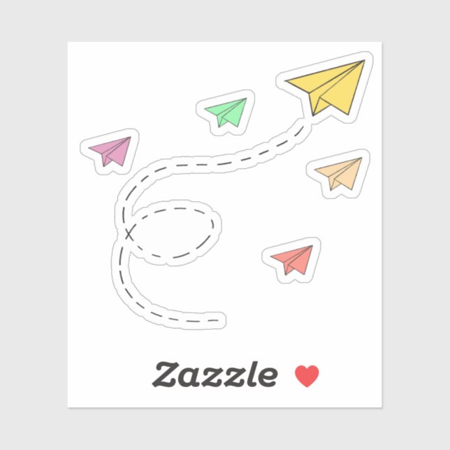 Flugzeug aus fliegendem Papier Aufkleber (Blatt)
