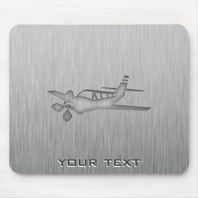 Flugzeug aus gebürstetem Metall Mousepad (Vorne)