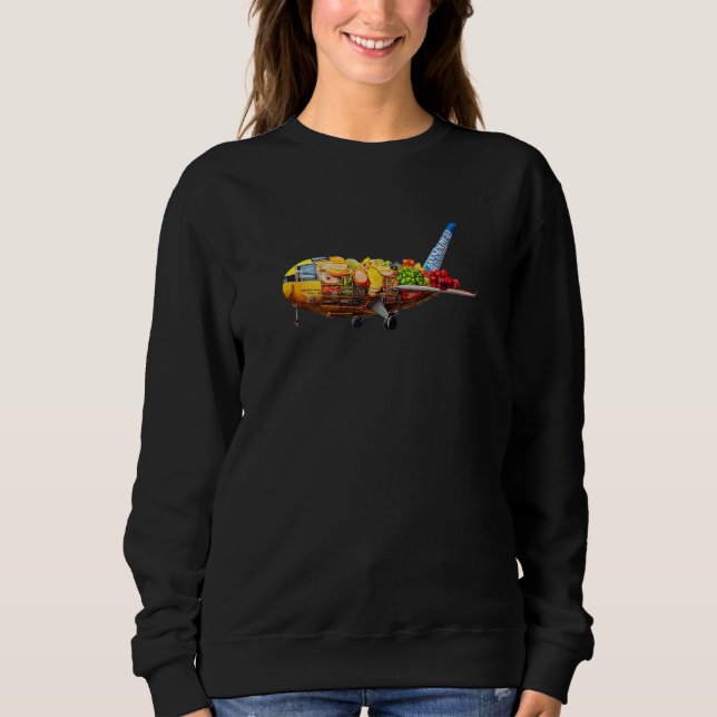 Flugzeug aus Lebensmitteln  Witz über Flugessen Sweatshirt (Vorderseite)