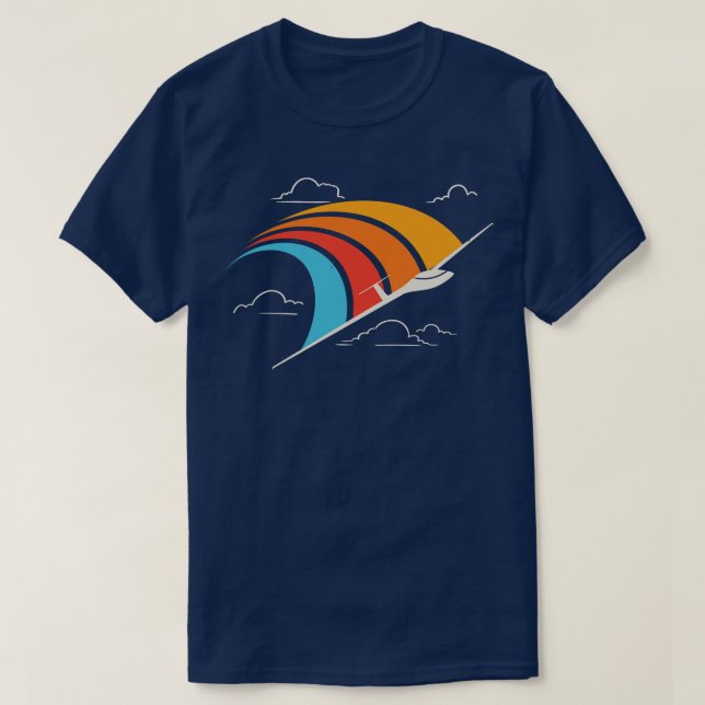 Flugzeug-Aviator für Retro-Glider T-Shirt (Design vorne)