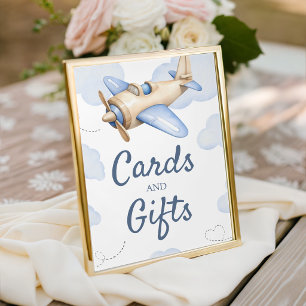 Flugzeug-Aviator-Karten-Geschenke-Tischschild 8x10 Sockelschild