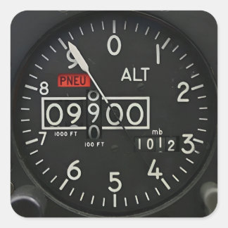 Flugzeug Avionik Höhenmesser Quadratischer Aufkleber