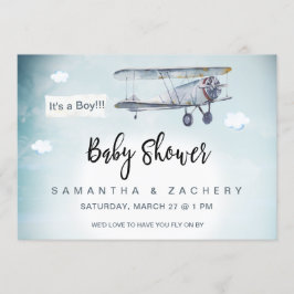 *~* Flugzeug Banner Vintag Clouds Kinderdusche Einladung