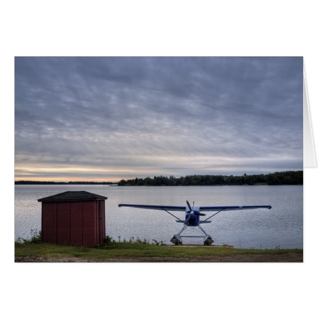 Flugzeug bei Sonnenuntergang (Vorderseite (Horizontal))