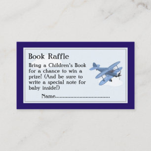 Flugzeug-Buchraffle-Karten, Babyparty-Spiel Begleitkarte
