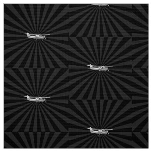 Flugzeug-Cessna-Silhouette, die schwarzen Stoff