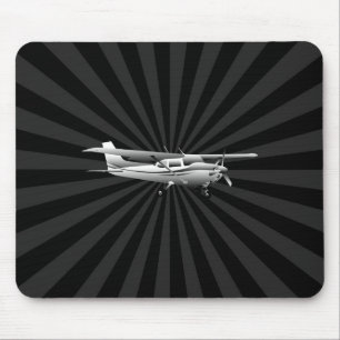 Flugzeug Cessna Silhouette Flying Sunburst Dekor Mousepad