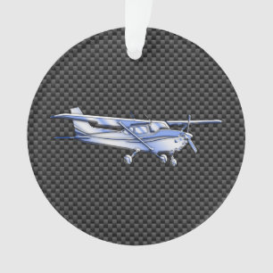 Flugzeug Chrome wie Cessna Black Carbon Fibre Ornament