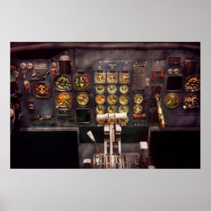 Flugzeug - Cockpit - Die Bedienelemente sind einge Poster