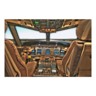 Flugzeug-Cockpit Fotodruck