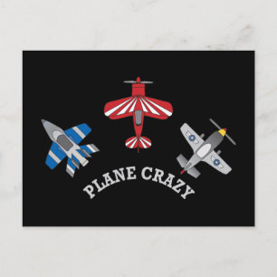 Flugzeug Crazy Postkarte