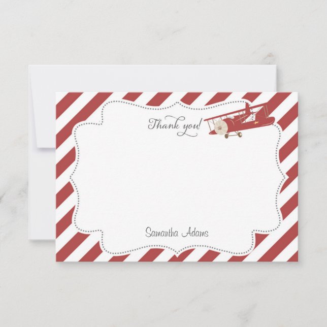 Flugzeug danken Ihnen zu kardieren Dankeskarte (Vorderseite)