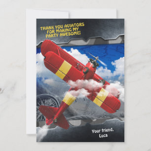 Flugzeug-Dankeskarte Einladung
