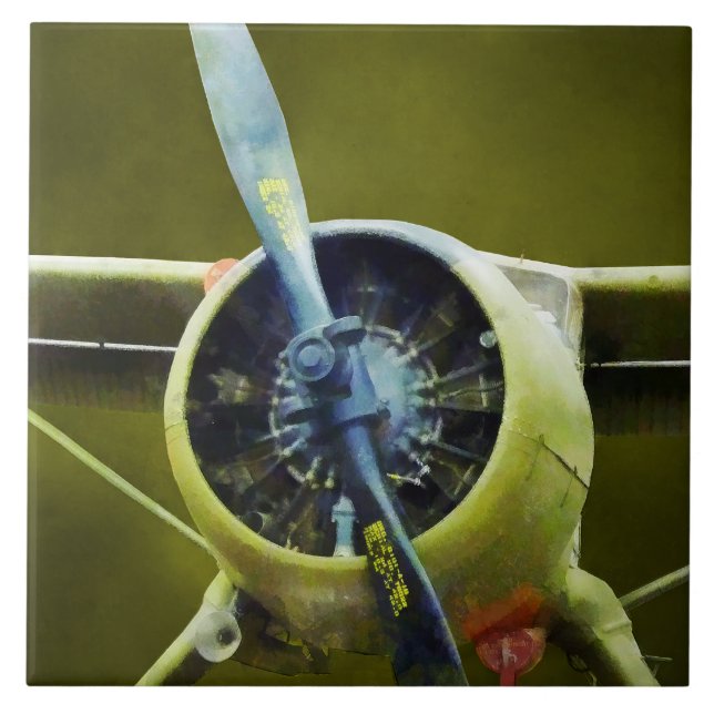 Flugzeug - DeHavilland U-6A-Biber Fliese (Vorderseite)