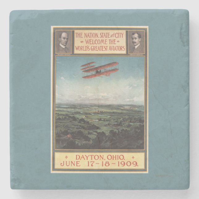 Flugzeug der Gebrüder Wright Steinuntersetzer (Vorderseite)
