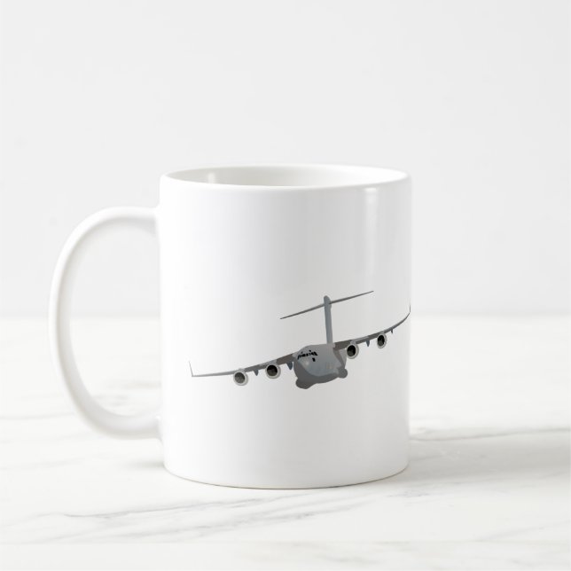Flugzeug der Luftwaffe C-17 Kaffeetasse (Links)