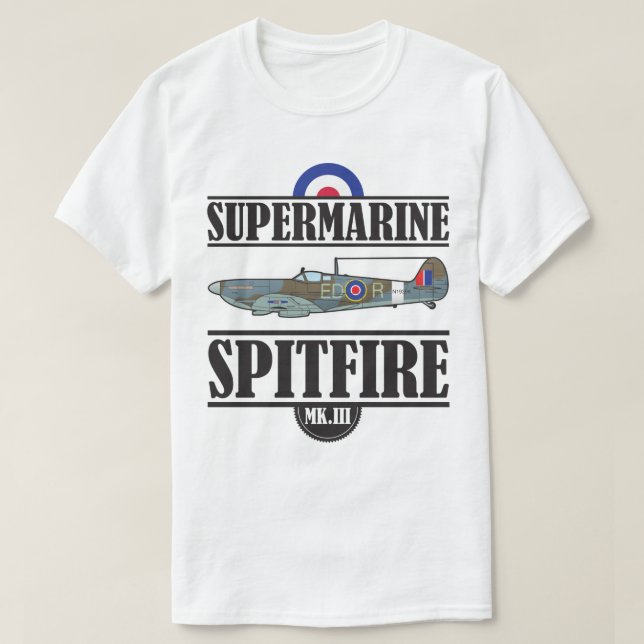 Flugzeug der Supermarine Spitfire-Vintages T-Shirt (Design vorne)
