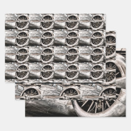 Flugzeug der Vintagen Phase des Zweiten Weltkriegs Geschenkpapier Set