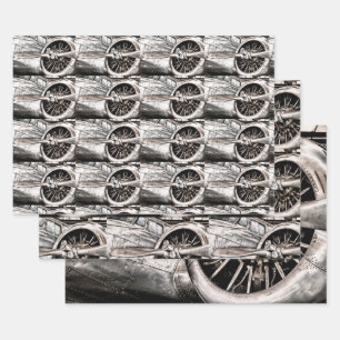 Flugzeug der Vintagen Phase des Zweiten Weltkriegs Geschenkpapier Set