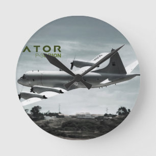 Flugzeug des Flieger-P3 Orion Runde Wanduhr