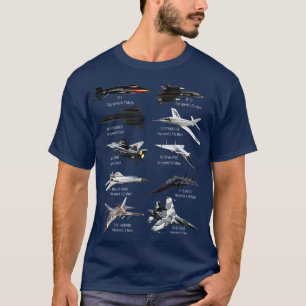 Flugzeug des Militärflugzeugs mit dem schnellsten T-Shirt
