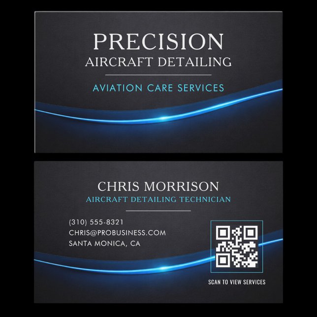 Flugzeug-Detailing QR-Code Visitenkarte (Von Creator hochgeladen)