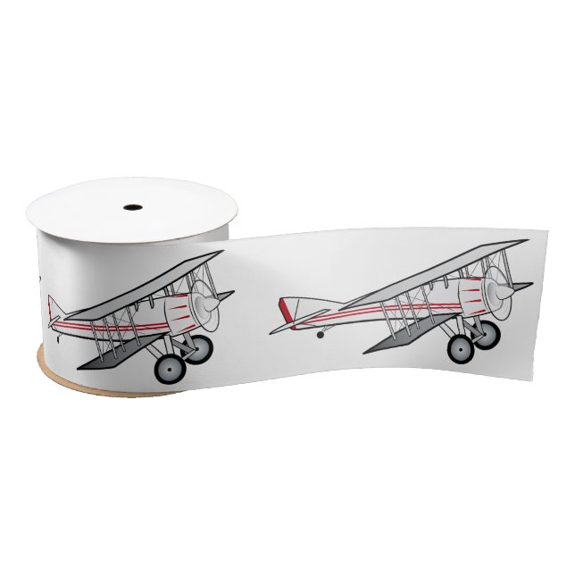 Flugzeug: Doppeldecker 3 Zoll Satinband (Spule)