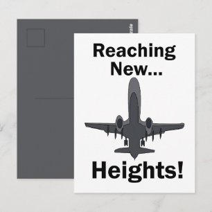 Flugzeug erreicht neue Höhen Inspirierender Spruch Postkarte
