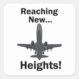 Flugzeug erreicht neue Höhen Inspirierender Spruch Quadratischer Aufkleber