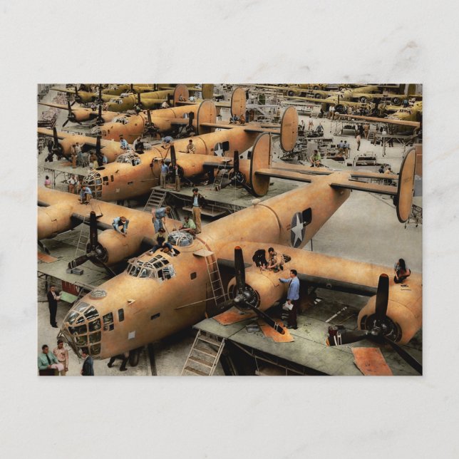 Flugzeug - Fabrik - Der Große Befreier 1943 Postkarte (Vorderseite)