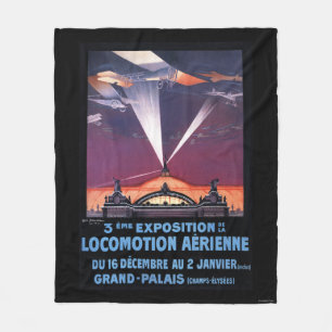 Flugzeug fliegt über Scheinwerferplakat Fleecedecke