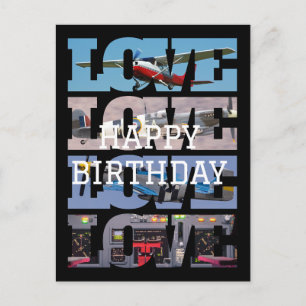 Flugzeug Flug, Fotocollage, Luftfahrt, Cool Postkarte