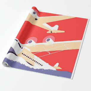 Flugzeug Flug Vintage WPA Farbige Geschenkpapier
