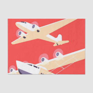 Flugzeug Flug Vintage WPA Farbige Seidenpapier