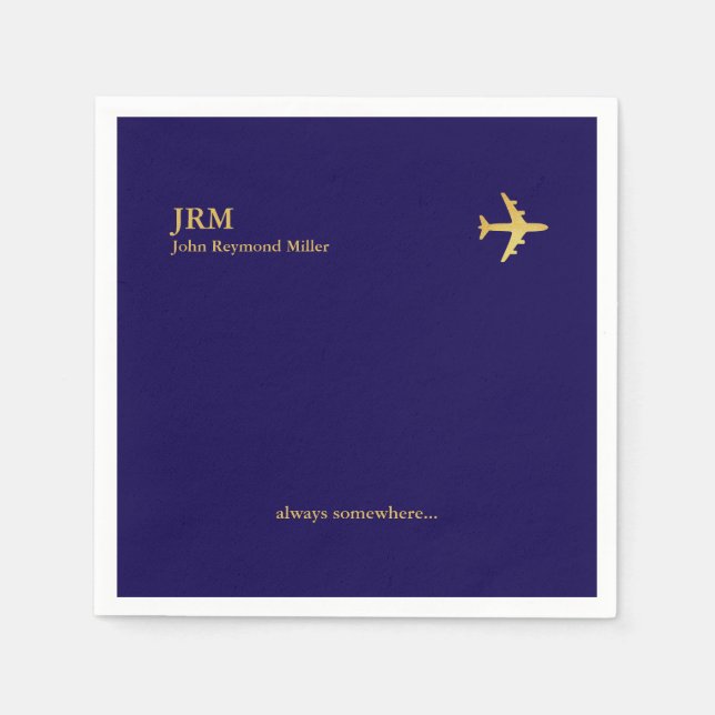 Flugzeug Fluggesellschaft Luftfahrt Pilot Party Serviette (Vorderseite)