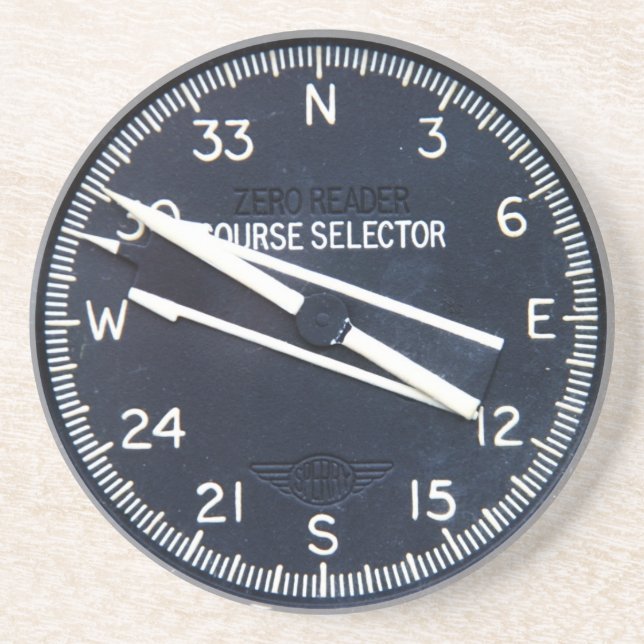 Flugzeug-Flugzeug-Fliegen-Flug-Kurs-Instrument Getränkeuntersetzer (Vorne)