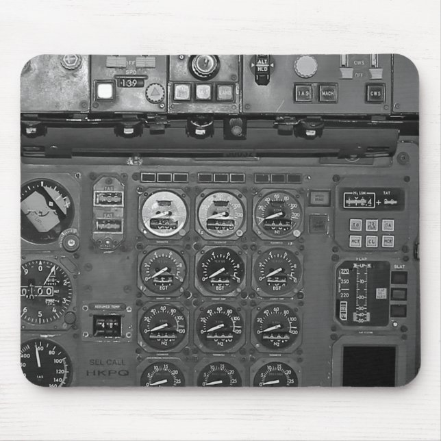 Flugzeug-Flugzeug-Flug-Decke-Cockpit-Piloten Flieg Mousepad (Vorne)