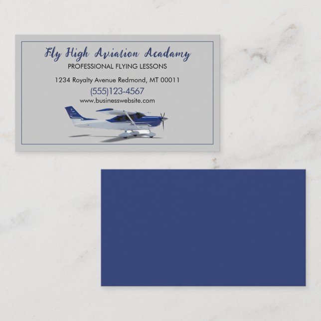 Flugzeug Flying Aviation Instructor Service Visitenkarte (Vorne/Hinten)