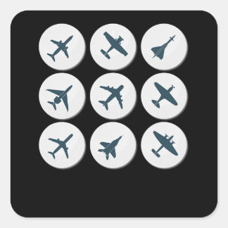 Flugzeug Flying Pilot Geburtstagsgeschenk Idee Män Quadratischer Aufkleber